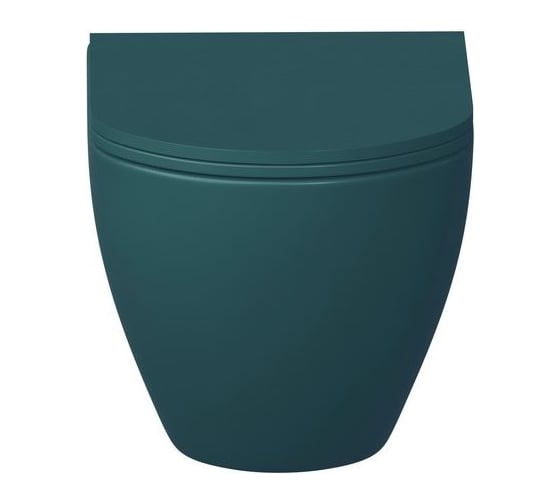 Унитаз Grossman Color (485х360х375) зеленый матовый, подвесной безободковый, с тонкой крышкой GR-4455OLMS