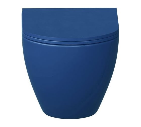 Унитаз Grossman Color (485х360х375) синий матовый, подвесной, безободковый, с тонкой крышкой GR-4455BLMS