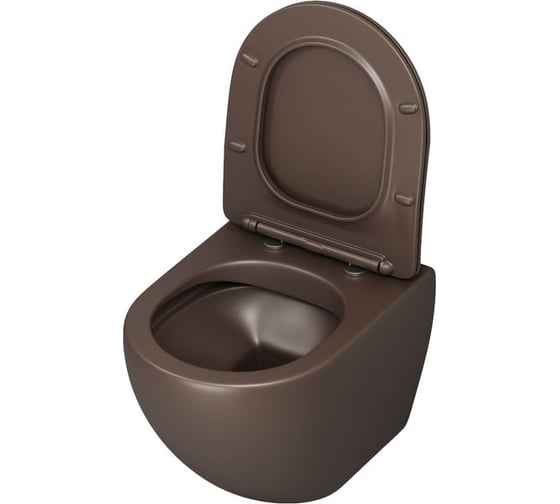 Унитаз Grossman Color (485х365х360) коричневый матовый, подвесной безободковый, с тонкой крышкой GR-4455BRMS