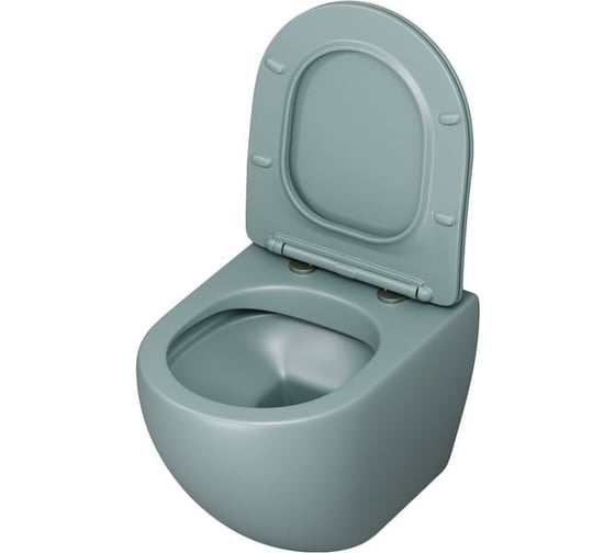 Унитаз Grossman Color (485х365х360) мятный матовый, подвесной, безободковый, с тонкой крышкой GR-4455MNMS