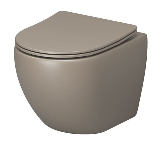 Унитаз Grossman Color (485х365х360) светло-коричневый матовый, подвесной, безободковый, GR-4455BRLMS