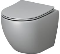 Унитаз Grossman Color (485х365х360) светло-серый матовый, подвесной, безободковый, с тонкой крышкой GR-4455GLMS