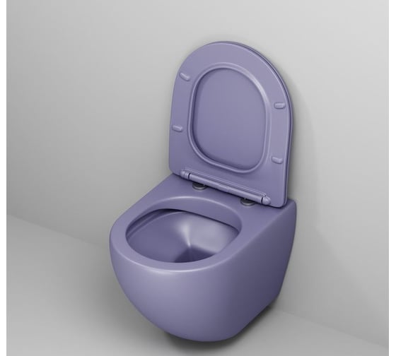 Унитаз Grossman Color (485х365х360) фиолетовый матовый, подвесной безободковый, 1 место GR-4455LIMS