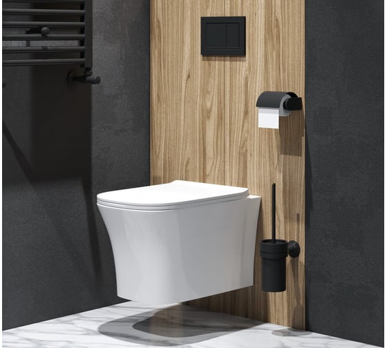 Унитаз Grossman Style 485х355х350 мм, подвесной, безободковый, с тонкой крышкой GR-4474S