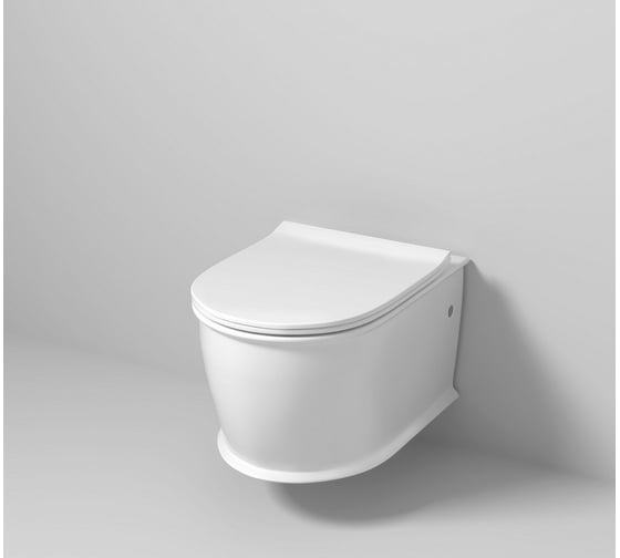Унитаз Grossman Retro 545х370х360 мм, белый матовый, подвесной, безободковый, с тонкой крышкой GR-4482MS