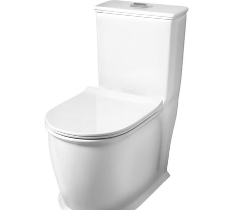 Унитаз Grossman Retro 670х350х825 мм, моноблок, напольный, безободковый, с тонкой крышкой GR-4492S
