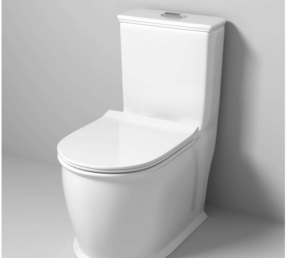 Унитаз Grossman Retro 670х350х825 мм, моноблок, напольный, безободковый, с тонкой крышкой GR-4492S
