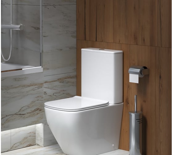 Унитаз Grossman Style 620х365х830 мм, напольный, безободковый, с тонкой крышкой GR-4453S