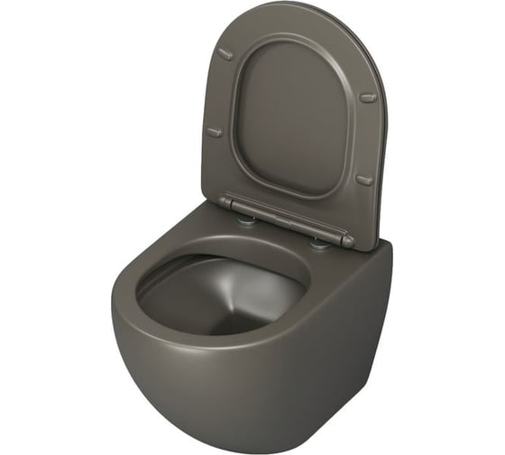Унитаз Grossman Color (485х365х360) хаки матовый, подвесной безободковый, с тонкой крышкой GR-4455GSMS