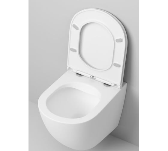 Унитаз Grossman Color (490х370х360) белый, матовый, подвесной безободковый, с тонкой крышкой GR-4455MS