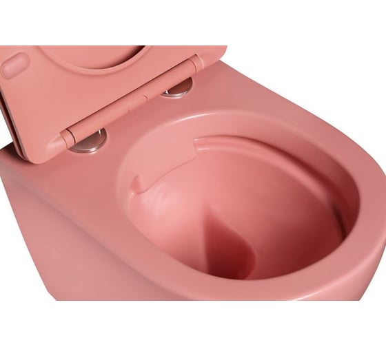 Унитаз Grossman Color (495х365х375) розовый матовый, подвесной, безободковый, с тонкой крышкой GR-4455PIMS