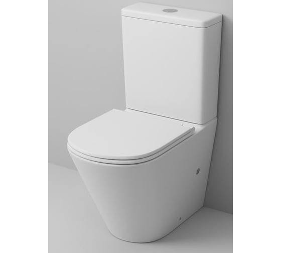 Унитаз Grossman (605х380х825) белый, матовый, напольный, безободковый, с тонкой крышкой, 2 места GR-4450MS