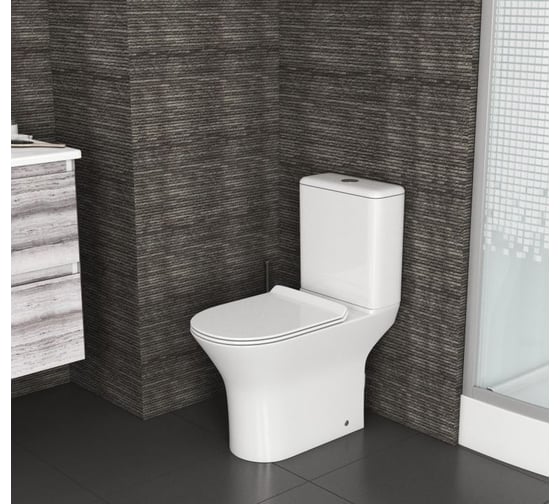 Унитаз Grossman (640х355х795) напольный, безободковый, с тонкой крышкой из 2 мест GR-4443S