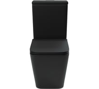Унитаз Grossman (640х360х830) черный матовый, напольный безободковый, с тонкой крышкой из 2 мест GR-4445BMS