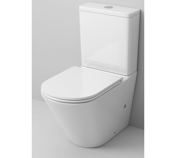 Унитаз Grossman (670х380х850) напольный, безободковый, с тонкой крышкой, 2 места GR-4449S