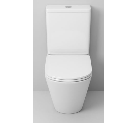 Унитаз Grossman (670х380х850) напольный, безободковый, с тонкой крышкой, 2 места GR-4449S