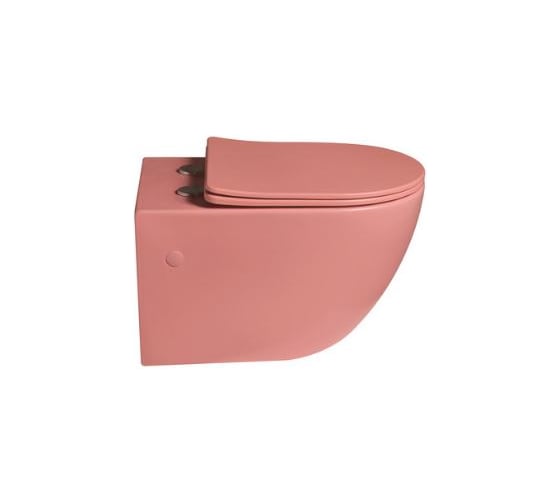 Унитаз подвесной Grossman Color 550*360*375 мм, розовый матовый, безободковый, GR-4411PIMS