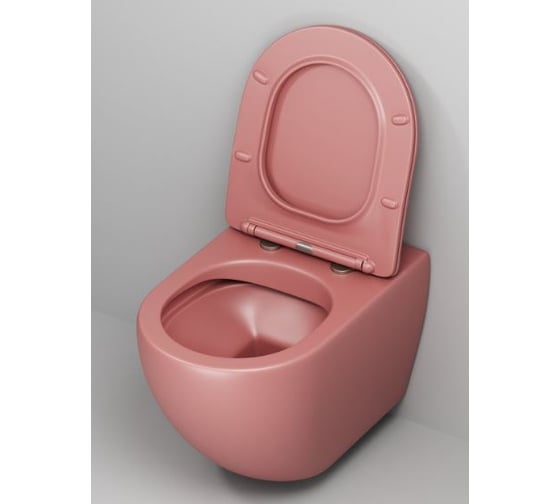 Унитаз подвесной Grossman Color 550*360*375 мм, розовый матовый, безободковый, GR-4411PIMS