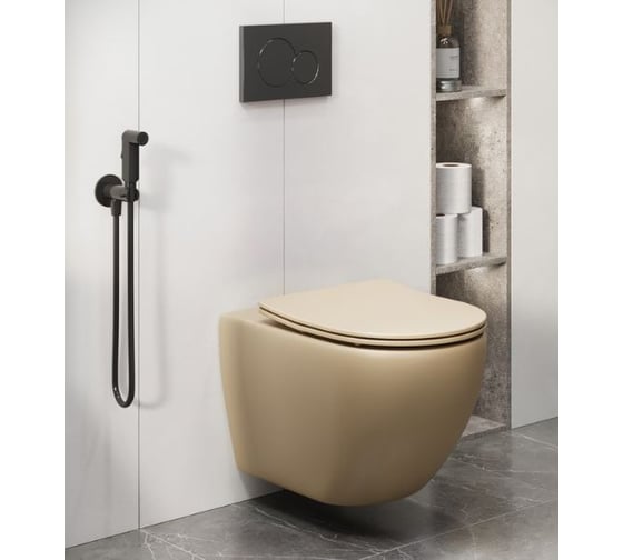 Унитаз подвесной Grossman Color 550*365*395 мм, бежевый матовый, безободковый, GR-4411BEMS
