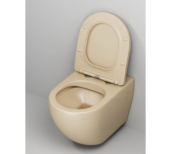 Унитаз подвесной Grossman Color 550*365*395 мм, бежевый матовый, безободковый, GR-4411BEMS