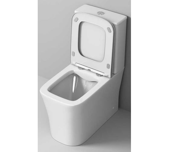 Унитаз Grossman Classic (620х360х820) напольный, безободковый, с тонкой крышкой, 2 места GR-4467S