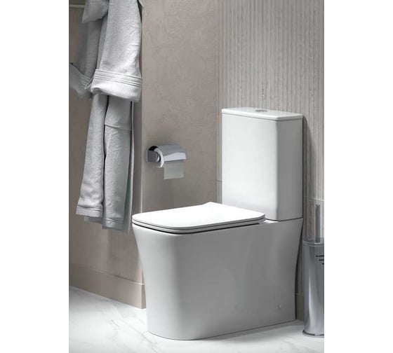 Унитаз Grossman Classic (620х360х820) напольный, безободковый, с тонкой крышкой, 2 места GR-4467S