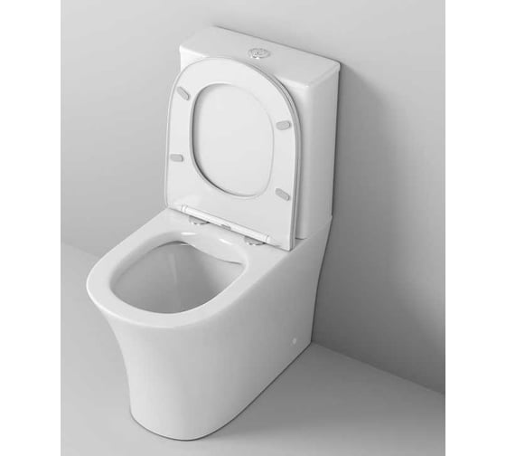 Унитаз Grossman Classic (620х365х820) напольный, безободковый, с тонкой крышкой, 2 места GR-4466S