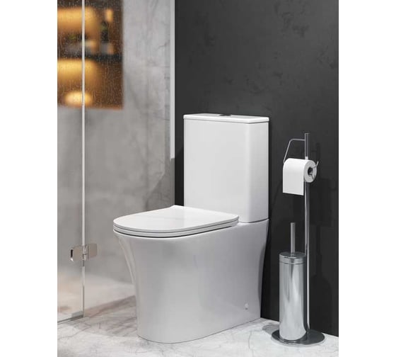 Унитаз Grossman Classic (620х365х820) напольный, безободковый, с тонкой крышкой, 2 места GR-4466S