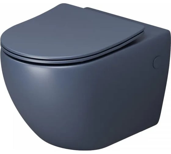 Унитаз подвесной Grossman Color 550*365*395мм, синий матовый, безободковый, GR-4411BLMS 1