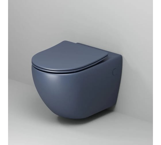 Унитаз подвесной Grossman Color 550*365*395мм, синий матовый, безободковый, GR-4411BLMS