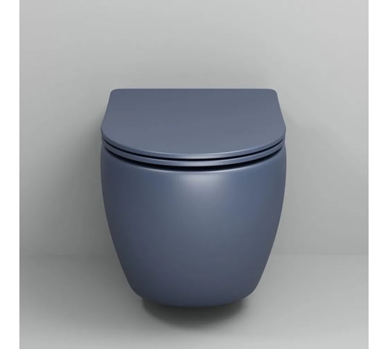 Унитаз подвесной Grossman Color 550*365*395мм, синий матовый, безободковый, GR-4411BLMS