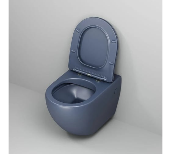 Унитаз подвесной Grossman Color 550*365*395мм, синий матовый, безободковый, GR-4411BLMS