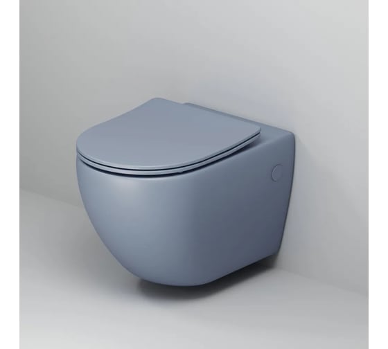 Унитаз подвесной Grossman Color 550*365*395мм, голубой матовый, безободковый, GR-4411BSMS-21