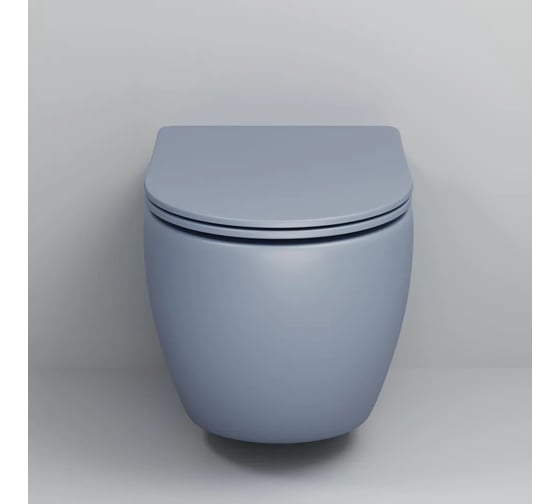 Унитаз подвесной Grossman Color 550*365*395мм, голубой матовый, безободковый, GR-4411BSMS-21
