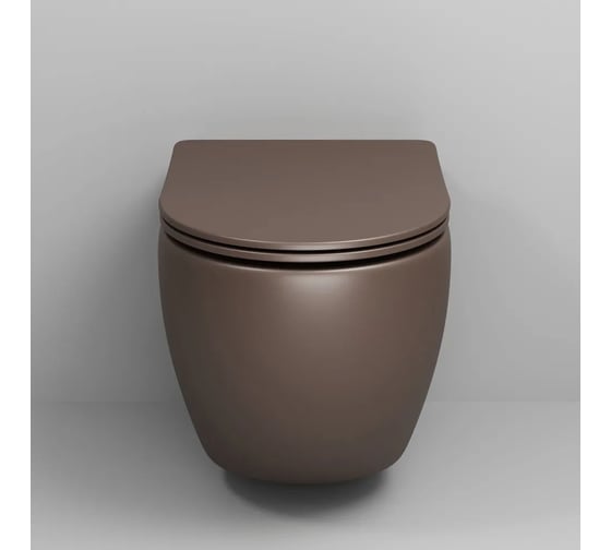 Унитаз подвесной Grossman Color 550*365*395 мм, коричневый матовый, безободковый, GR-4411BRMS