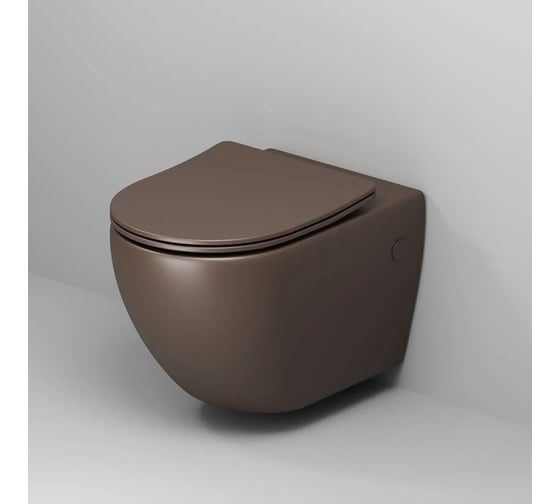 Унитаз подвесной Grossman Color 550*365*395 мм, коричневый матовый, безободковый, GR-4411BRMS