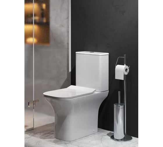 Унитаз Grossman Classic (640х340х790) напольный, безободковый, с тонкой крышкой, 2 места GR-4464S