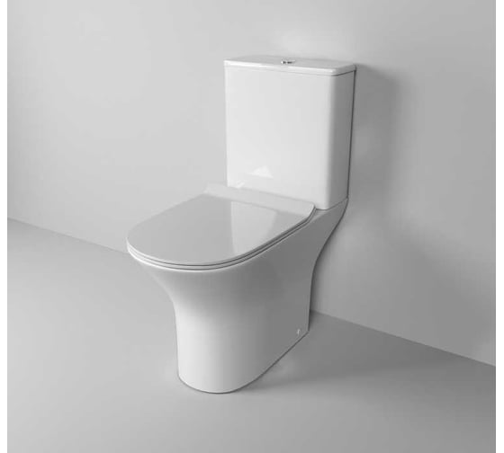 Унитаз Grossman Classic (650х340х790) напольный, безободковый, с тонкой крышкой, 2 места GR-4465S
