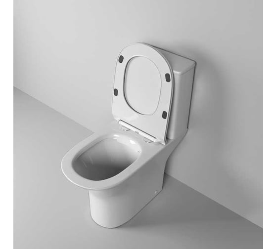Унитаз Grossman Classic (650х340х790) напольный, безободковый, с тонкой крышкой, 2 места GR-4465S
