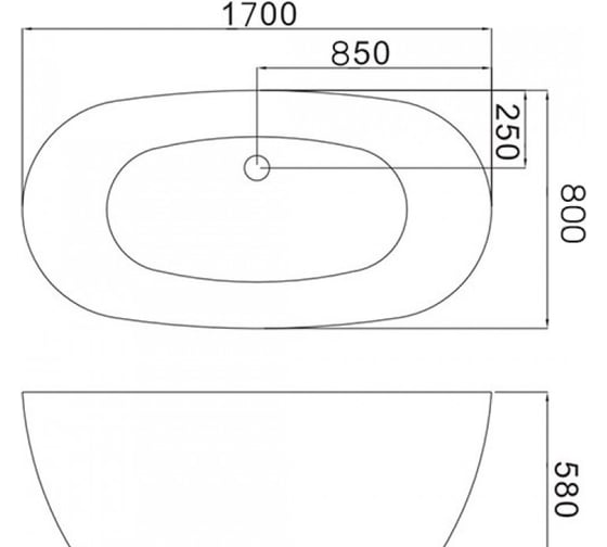 Отдельно стоящая ванна Grossman Classic 170x80x58 см GR-2501MB