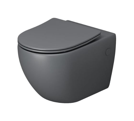 Унитаз подвесной Grossman Color 550*365*395 мм, серый матовый, безободковый, GR-4411GMS