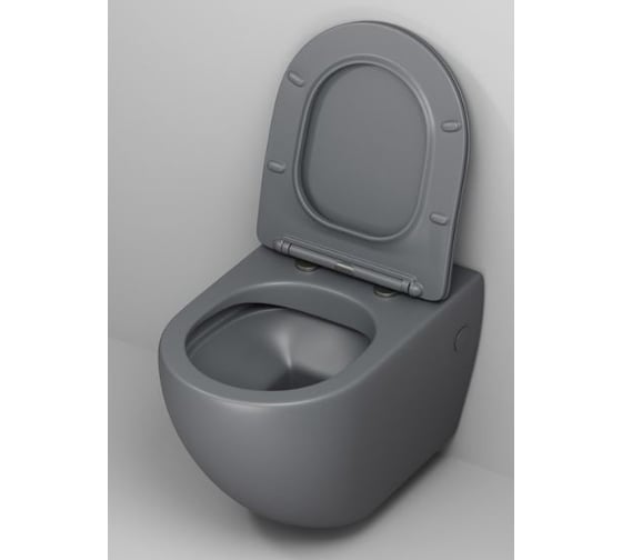 Унитаз подвесной Grossman Color 550*365*395 мм, серый матовый, безободковый, GR-4411GMS
