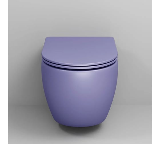 Унитаз подвесной Grossman Color 550*365*395 мм, фиолетовый матовый, безободковый, GR-4411LIMS