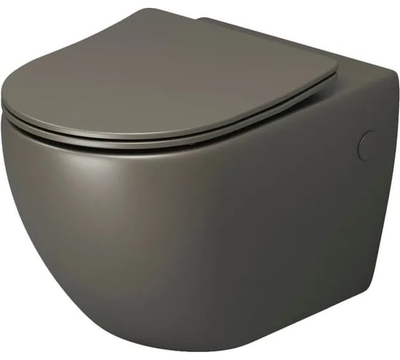 Унитаз подвесной Grossman Color 550*365*395 мм, хаки матовый, безободковый, GR-4411GSMS 1