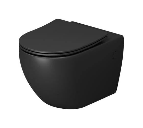 Унитаз подвесной Grossman Color 550*365*395 мм, черный матовый, безободковый, GR-4411BMS
