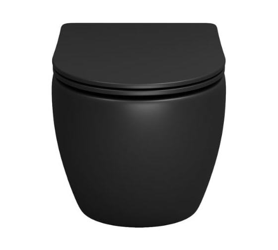 Унитаз подвесной Grossman Color 550*365*395 мм, черный матовый, безободковый, GR-4411BMS