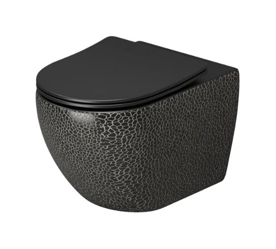 Унитаз подвесной Grossman Color 550*365*395 мм, черный, безободковый, GR-4411BBLS