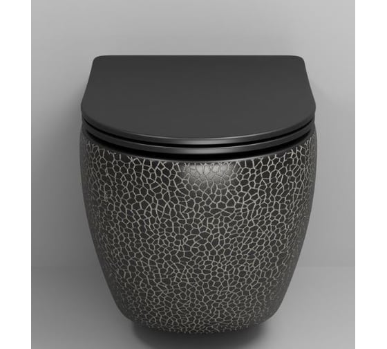 Унитаз подвесной Grossman Color 550*365*395 мм, черный, безободковый, GR-4411BBLS