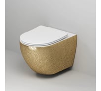 Унитаз подвесной Grossman Color 550*366*395 мм, золотой, внутри белый, безободковый, GR-4411GWS