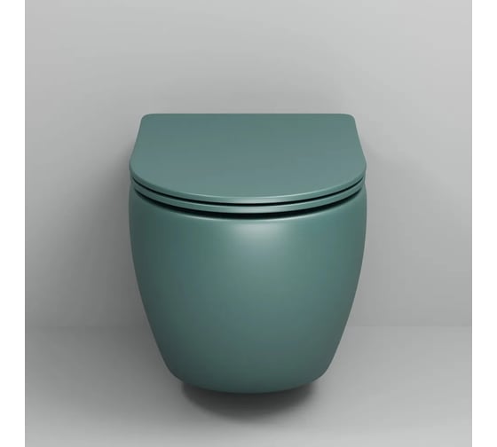 Унитаз подвесной Grossman Color 550*365*395 мм, зеленый матовый, безободковый, GR-4411OLMS